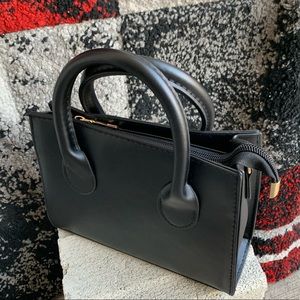 Black square mini hand bag